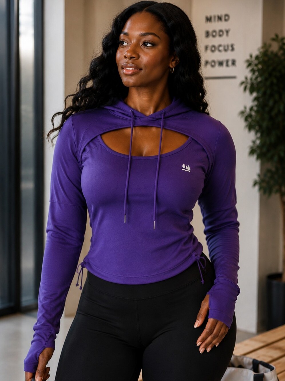 🔥 In My Nature Purple Cutout Hoodie Top | Size M | GUC 🔥